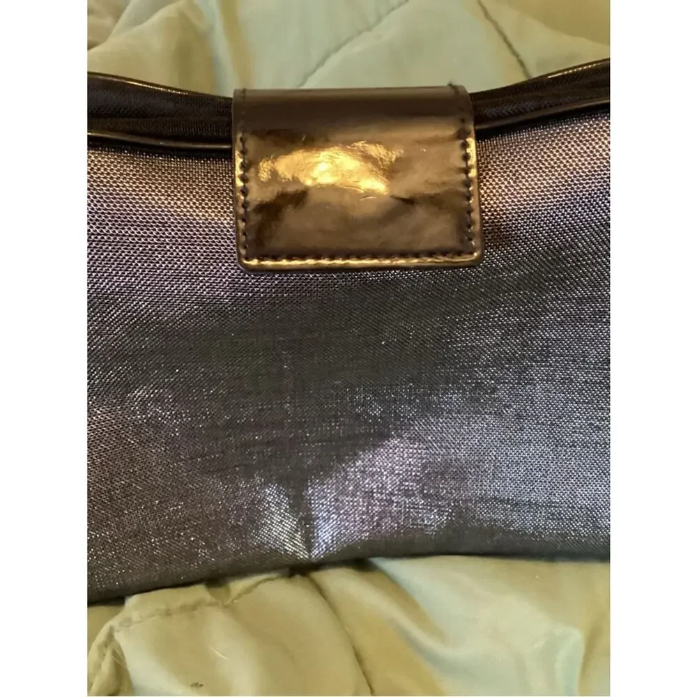 NWT Lancome Metallic Silver Cosmetic Bag